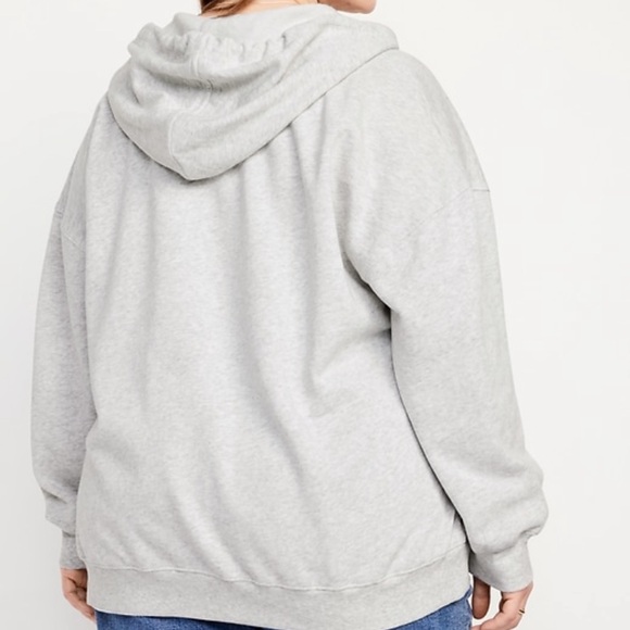 NWT OLD NAVY So Comfy Oversized Zip Hoodie Color LIGHT HEATHER GREY Size Large - Picture 6 of 7